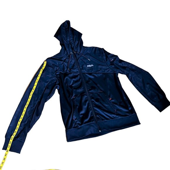FILA Men's Navy Lightweight Hooded Lined Zipper Jacket w/Front Pockets, Size L - Picture 5 of 10